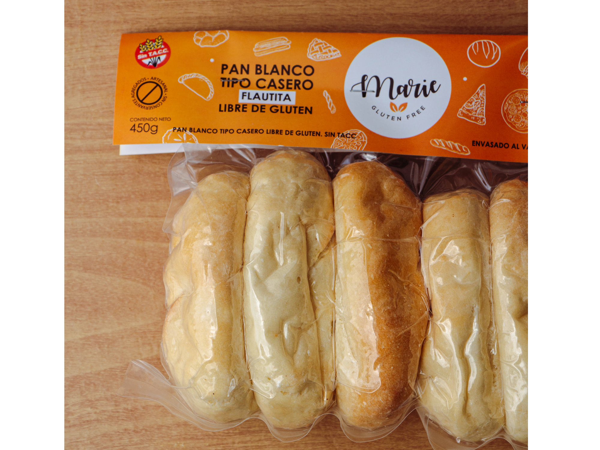 Pan tipo casero flautita (450 gr. - 5u)