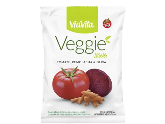 Veggie sticks tomate, remolacha y oliva X 50 GRS