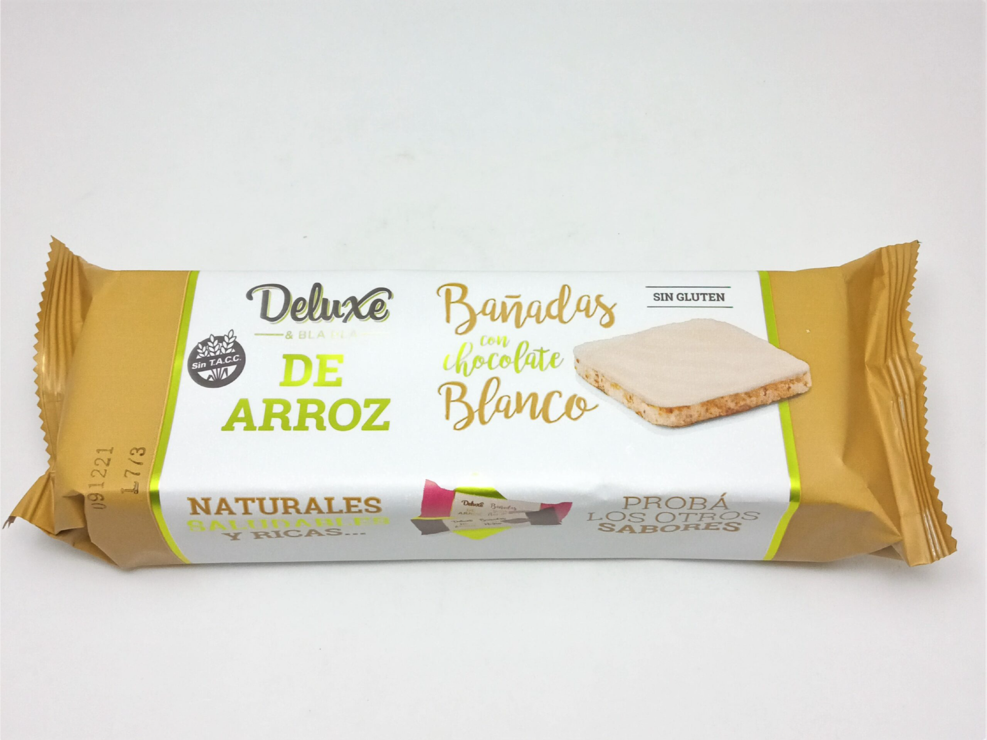GALLETAS DE ARROZ C/BAÑO CHOC. BLANCO DELUXE X 115 GR