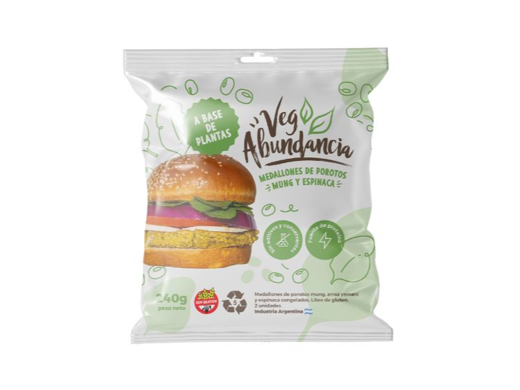 Medallones  de porotos mung y espinaca 2u - 240 gr