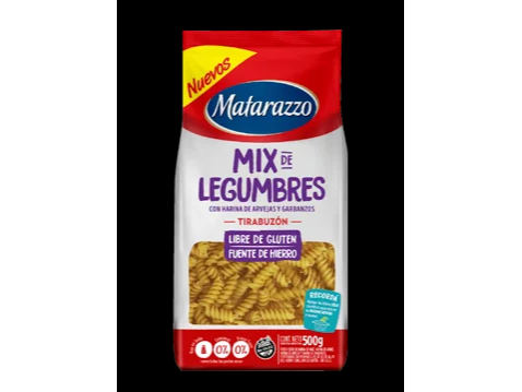 Fideos Matarazzo TirabuzónMix de Legumbres X 500 Grs