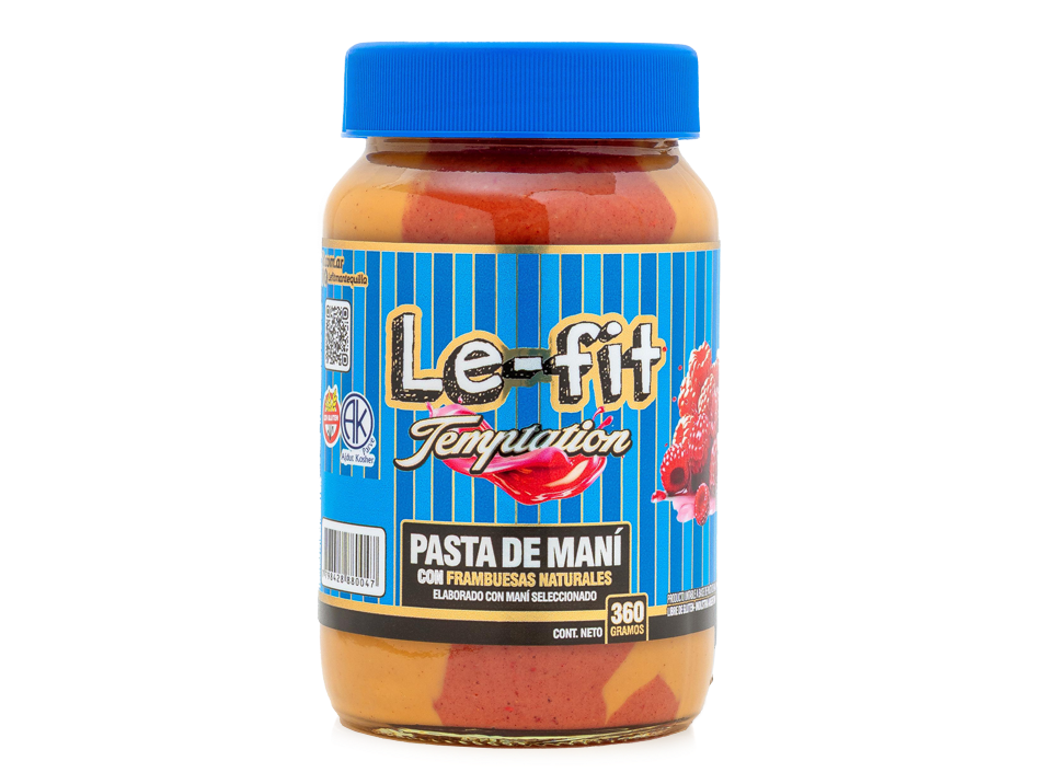PASTA DE MANÍ LEFIT FRAMBUESAS  360 gr TEMPTATIOM