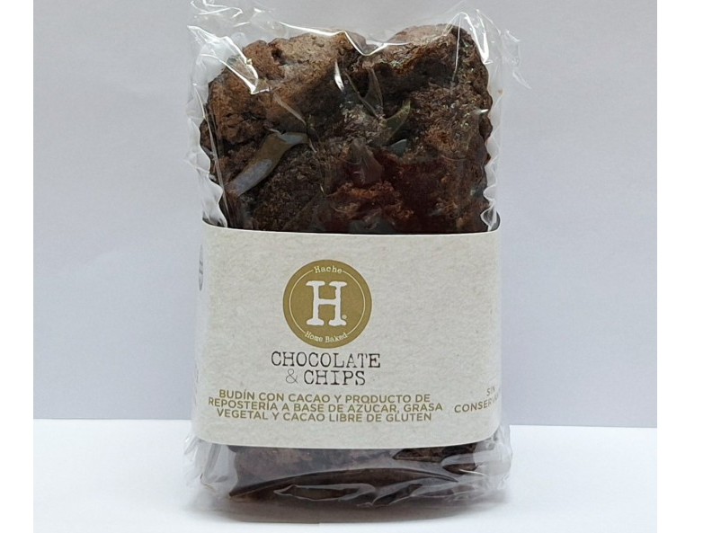 Budín mini chocolate y chips x 100 grs