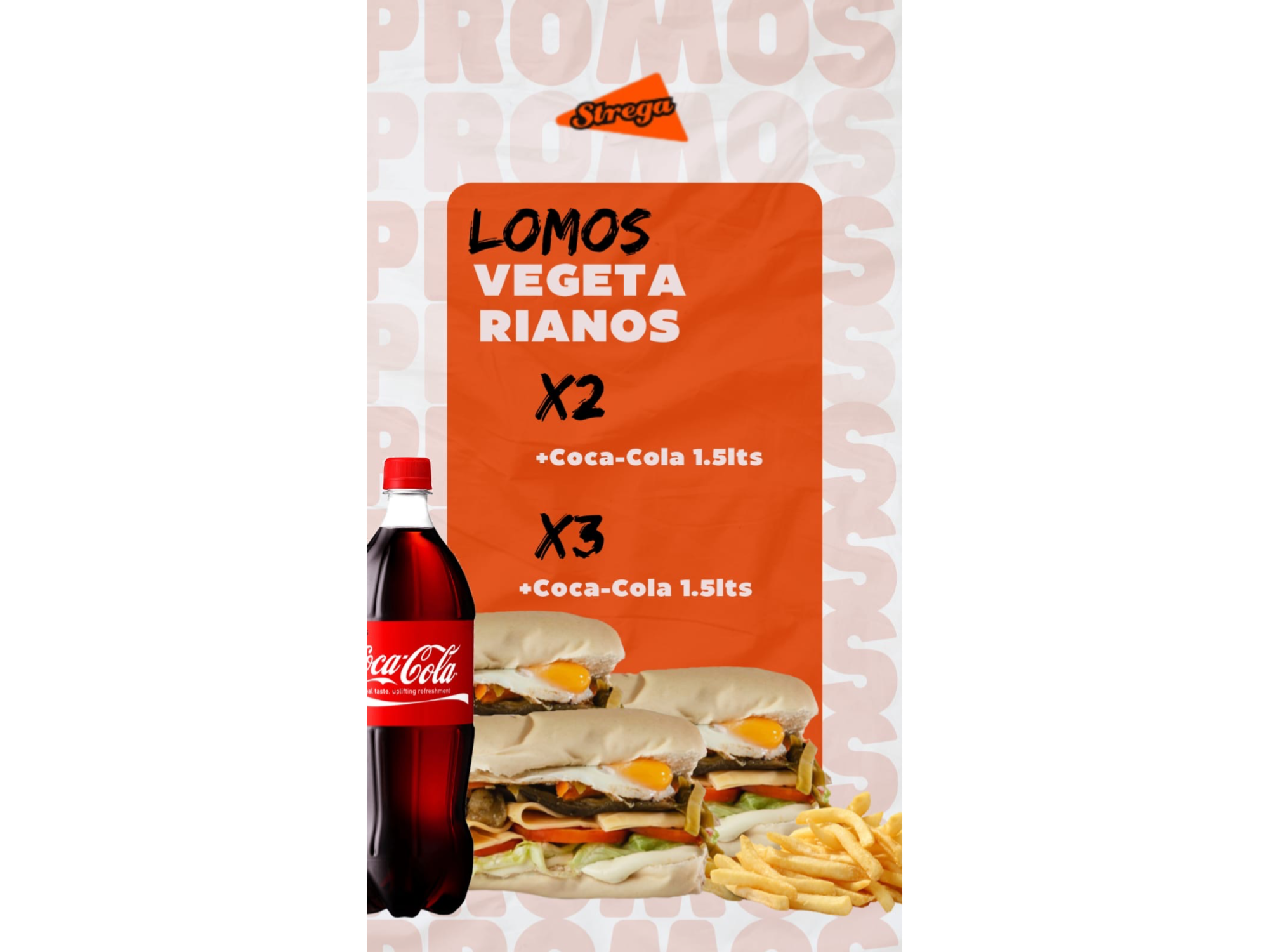 2/3 Lomos Vegetariano + Coca 1,5