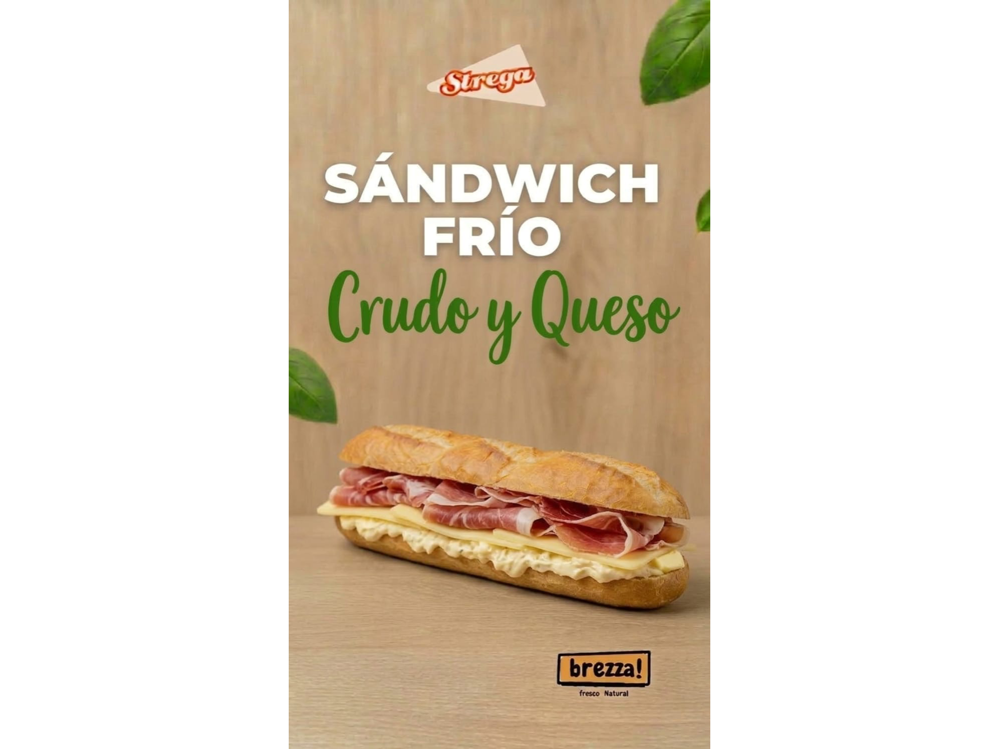 Sandwich frío Crudo y Queso