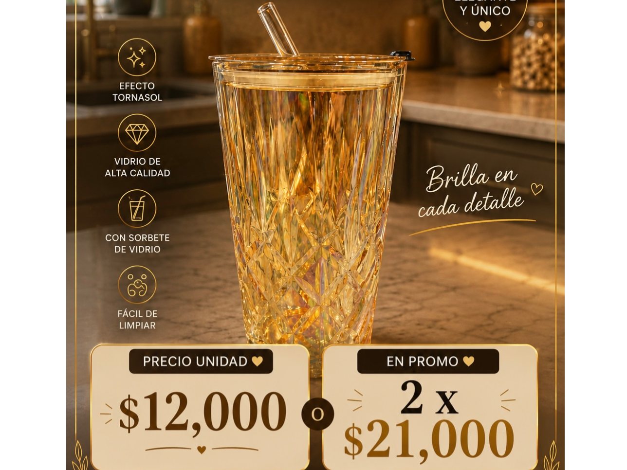 Vaso de vidrio