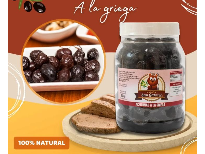Aceitunas a la Griega 500gs (Oregano, Oliva y Sal)
