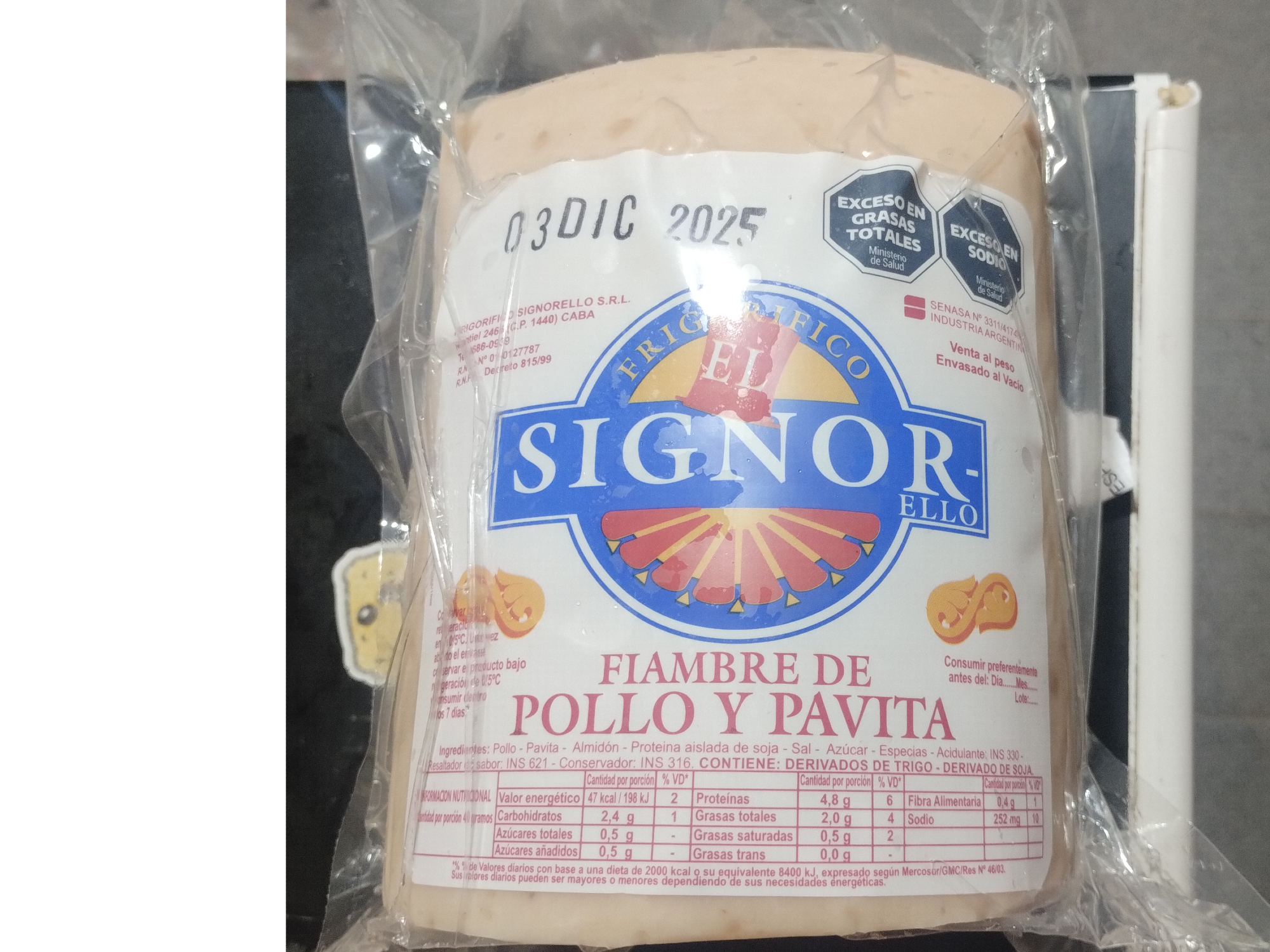 FIAMBRE DE POLLO Y PAVITA EL SIGNORELLO