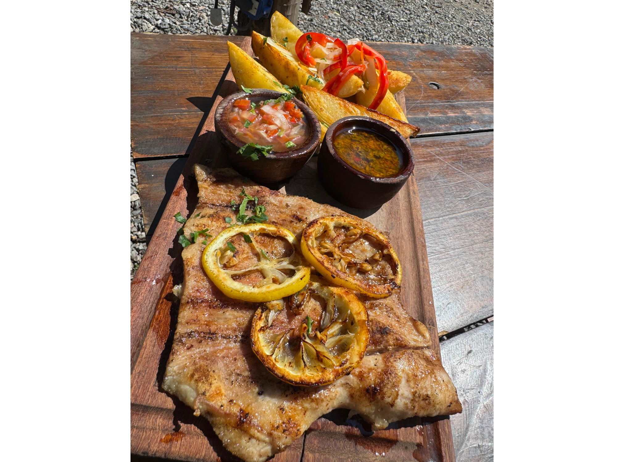 Matambrito de cerdo con reducción citrica