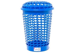 canasto de ropa redondo con tapa