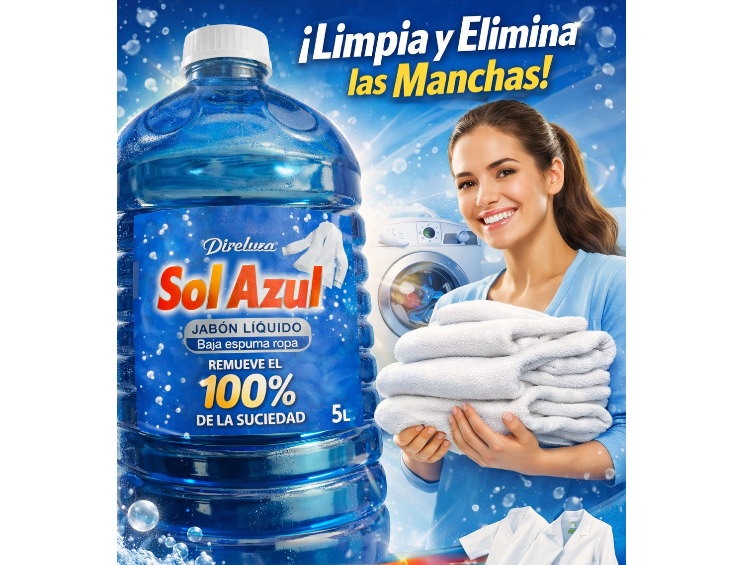 SOL AZUL (TIPO SKIP)  jabon liquido baja espuma