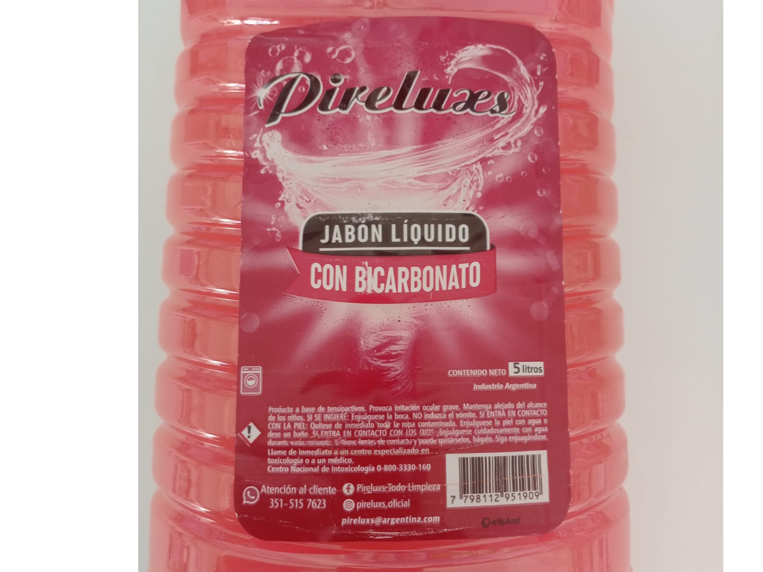 PIRELUX c/ BICARBONATO jabon liq. baja espuma