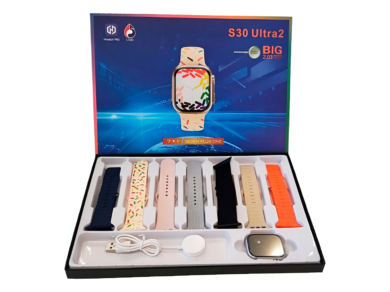 Reloj Inteligente Smart Watch S30 Ultra 2 Con 7 mallas intercambiables