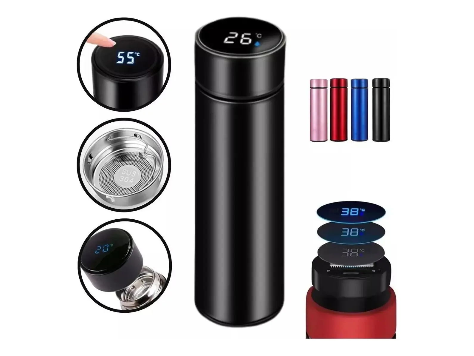 Termo con sensor de temperatura 500 ml
