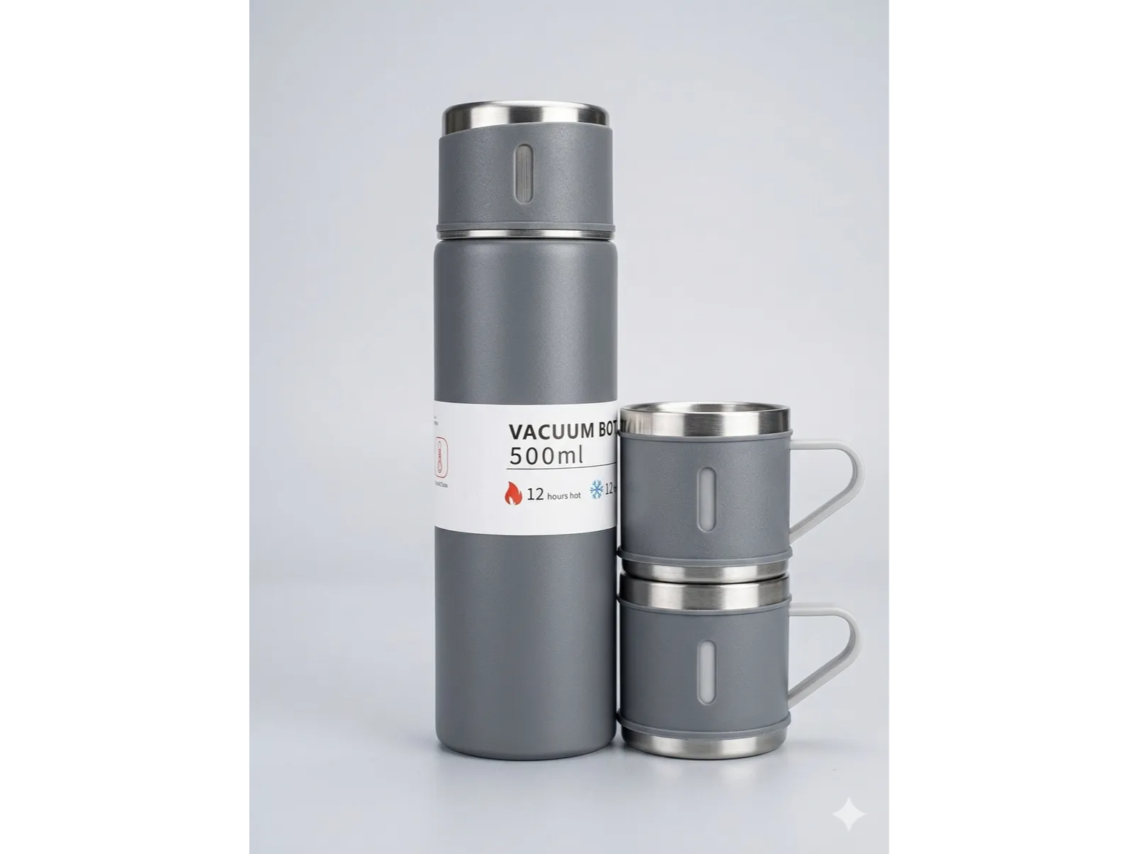 Set termo 500ml con 3 tazas acero