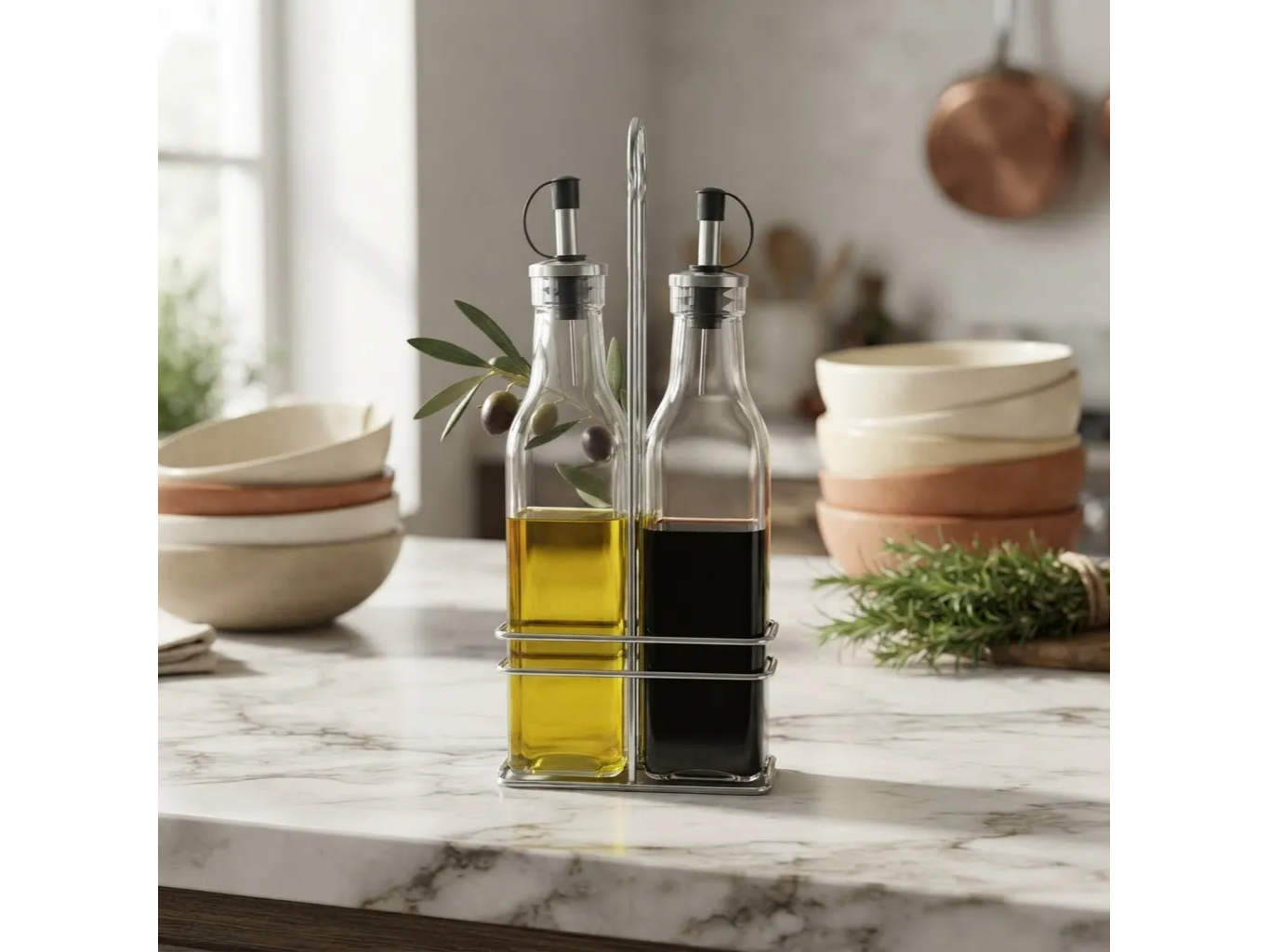 Set Aceitera y Vinagrera de Vidrio 250 ml The Kitchen