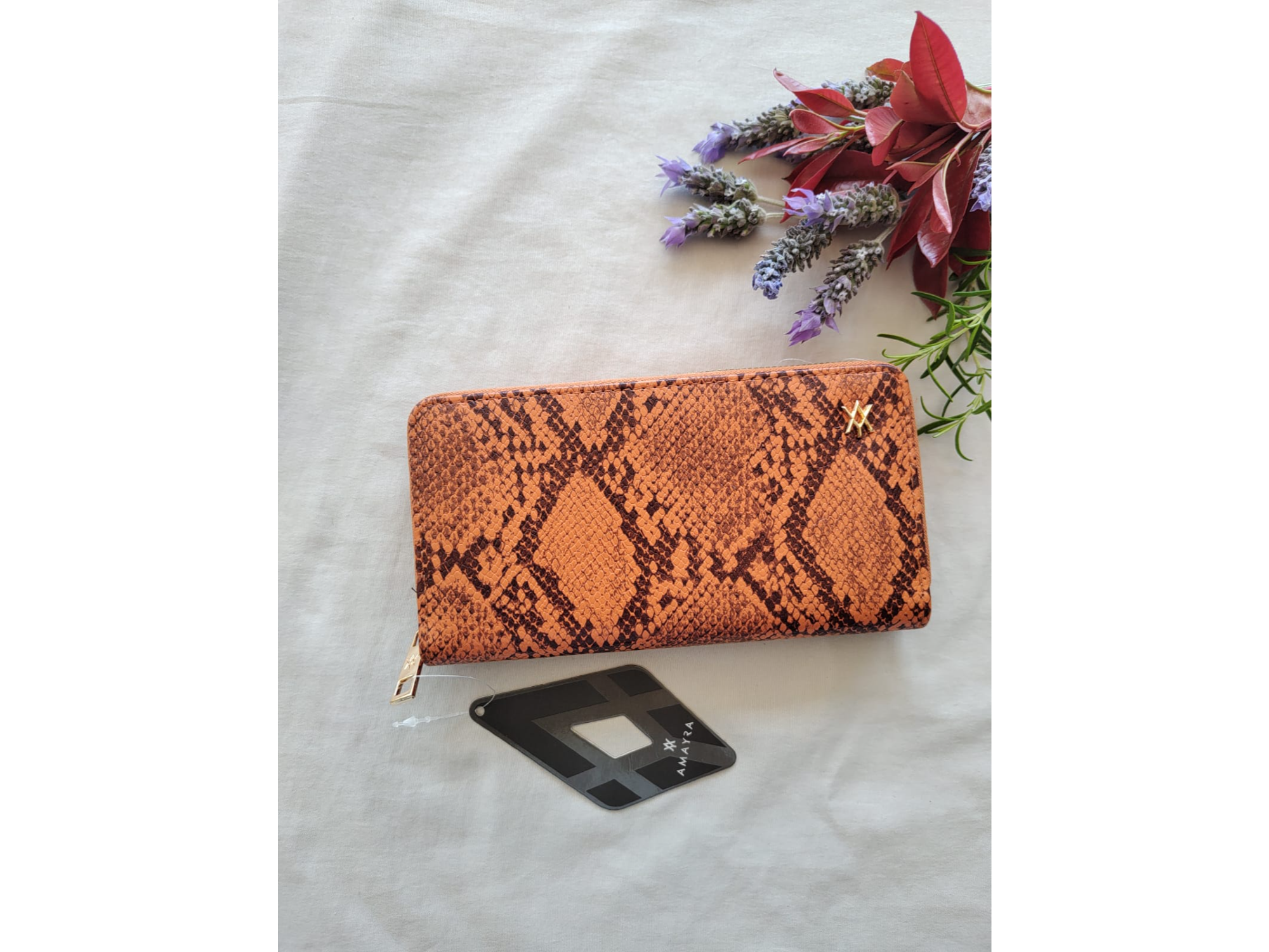 Billetera de mujer fichero 1 cierre Amayra Reptil