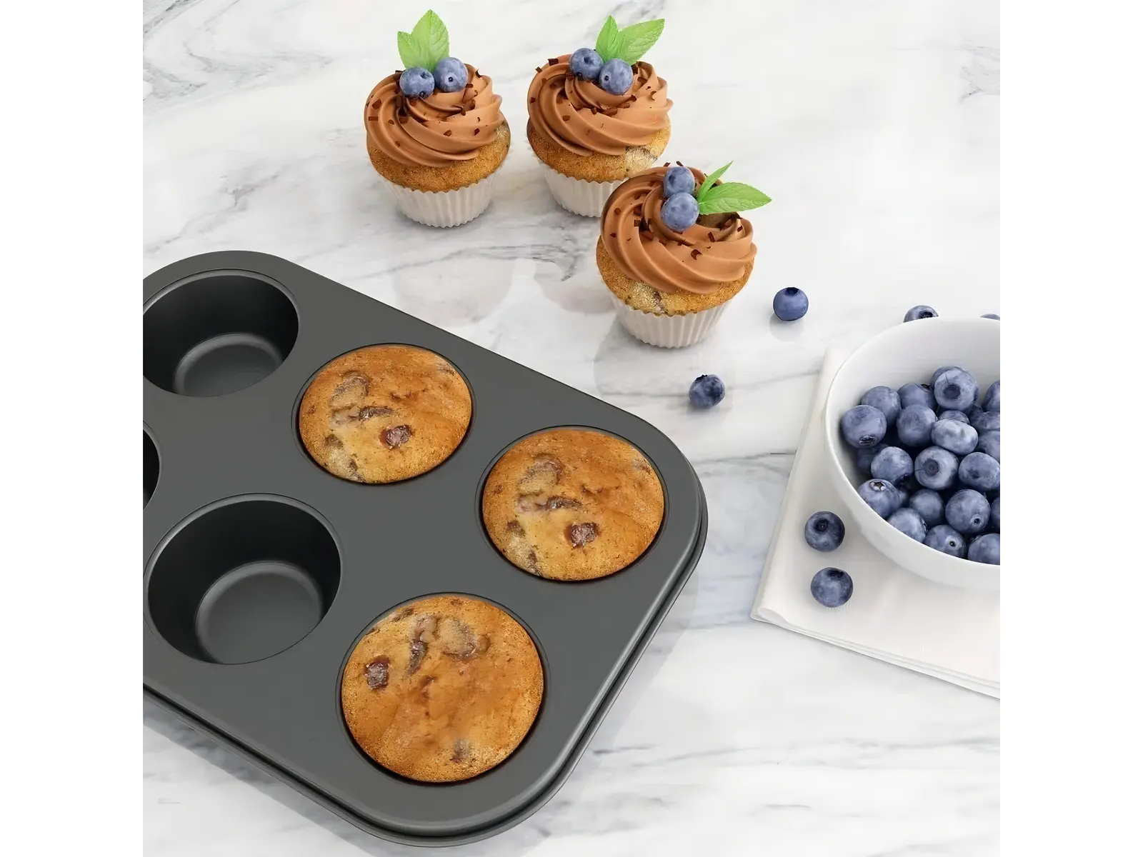 Molde Muffins Cupcakes Antiadherente x 6 The Kitchen