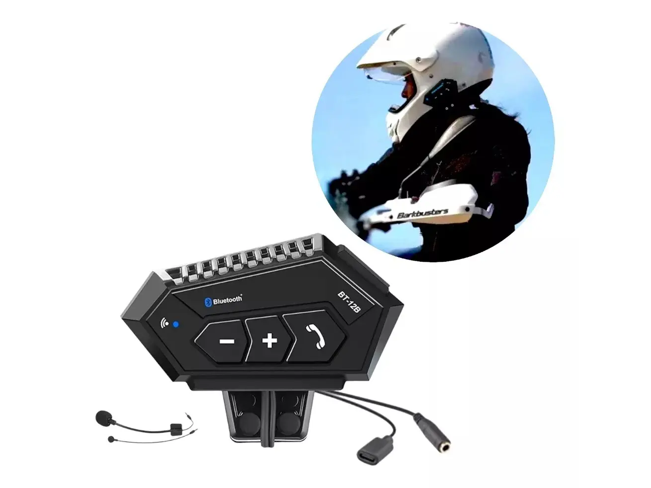 Auricular Casco Manos Libre para Moto Micrófono Bluetooth