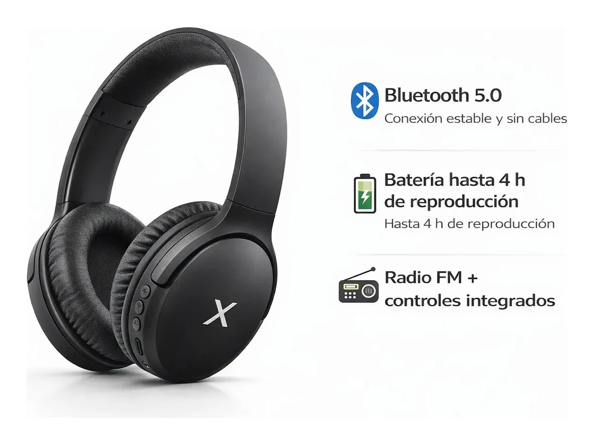 Auriculares Inalámbricos Xaea Crows Bluetooth Vincha