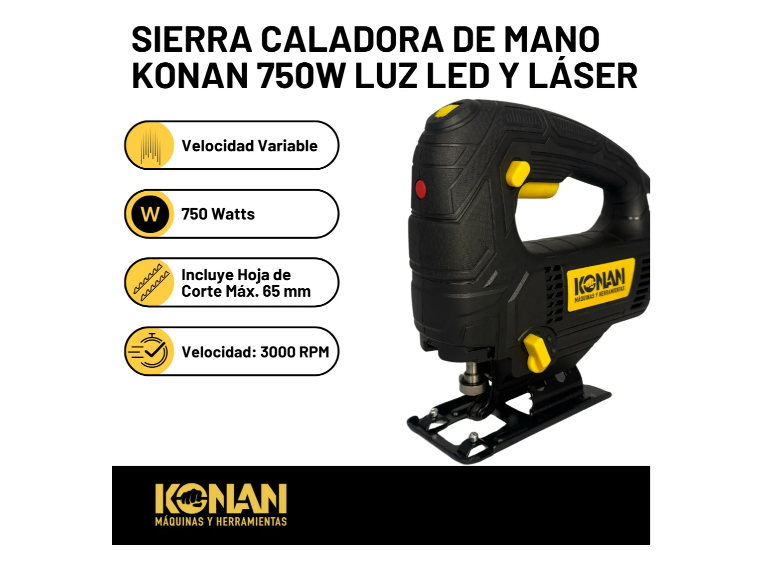 Caladora de mano Konan 750w