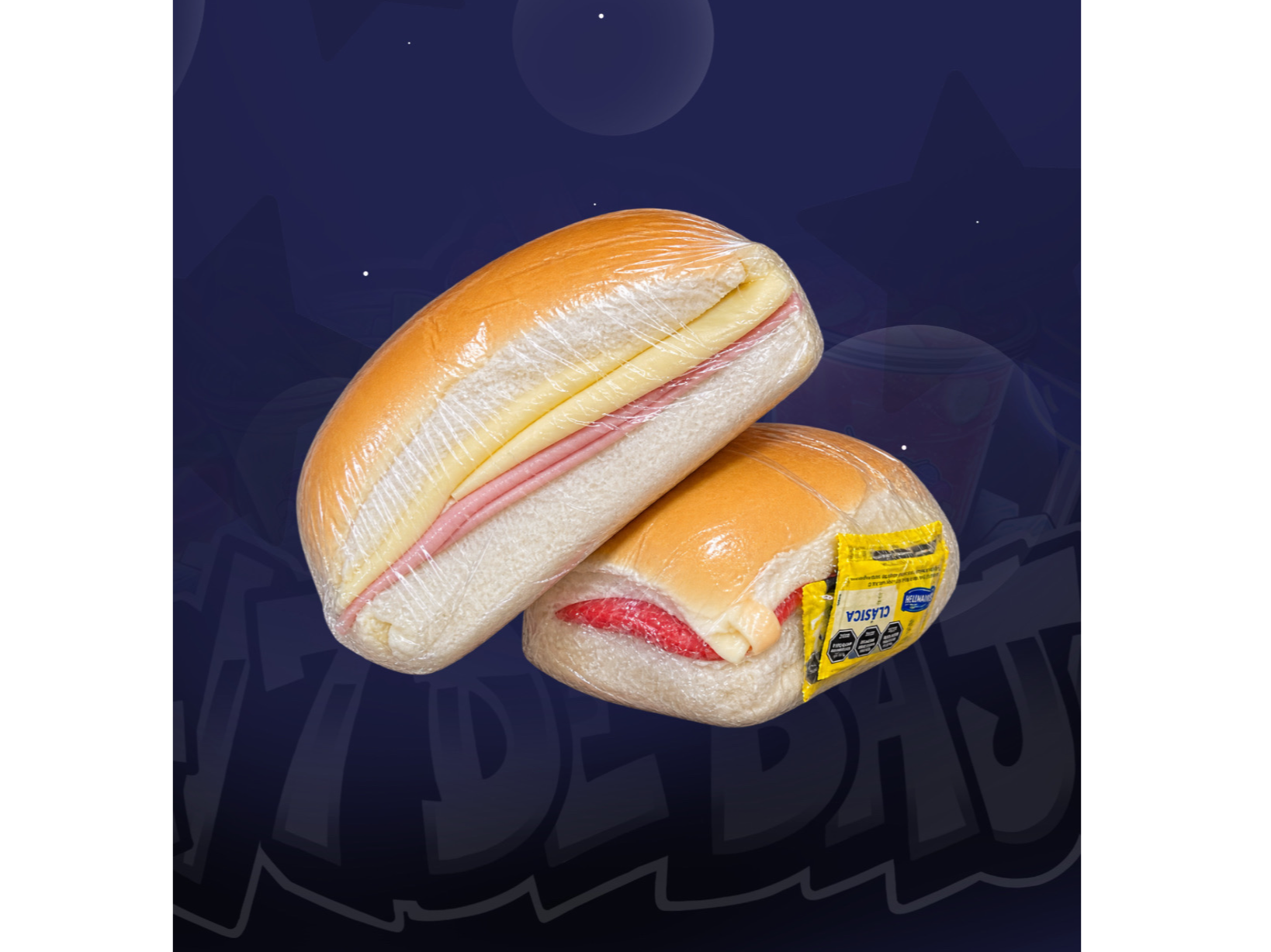 Pebete (Jamón y queso - Salame y queso)