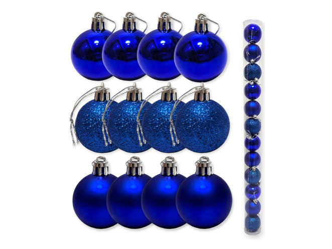 Globo Navideño Azul 4cm x12u.