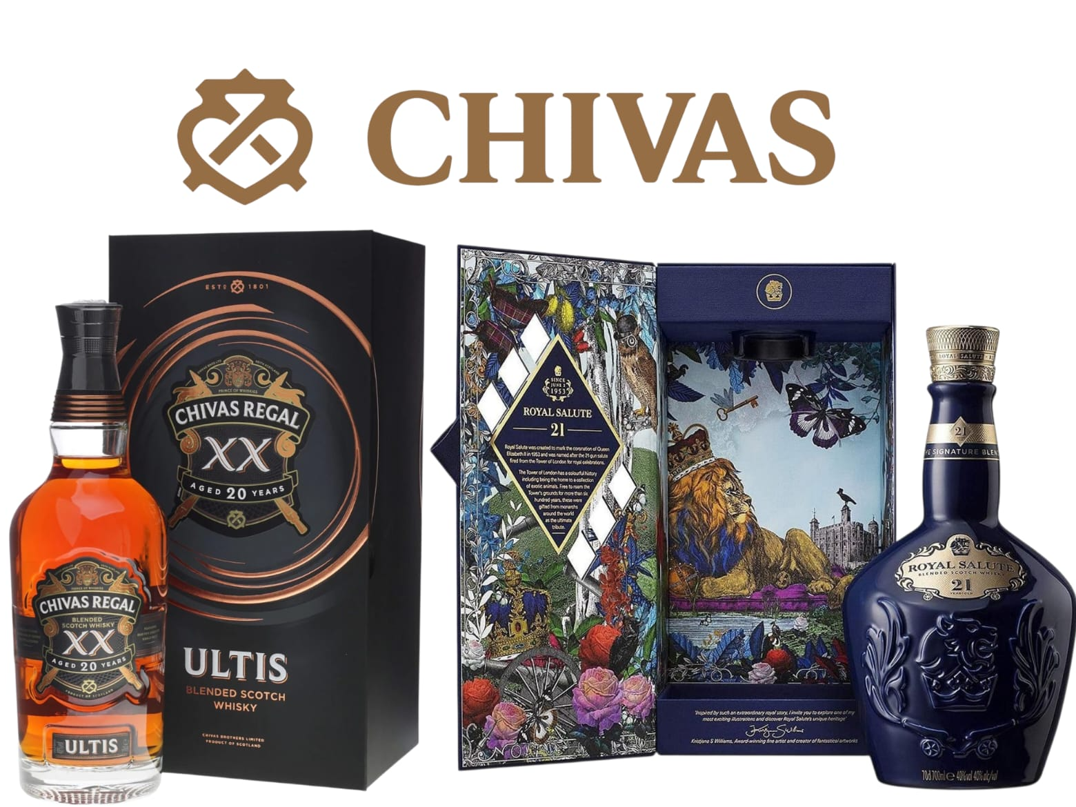 CHIVAS ULTIS Y ROYAL 21 AÑOS