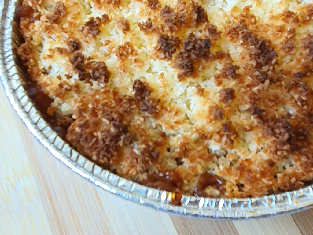 Tarta de coco con dulce de leche