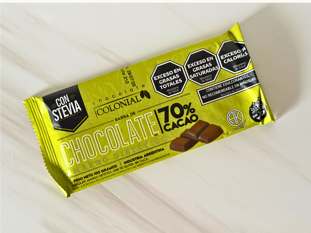 Chocolate 70% con stevia