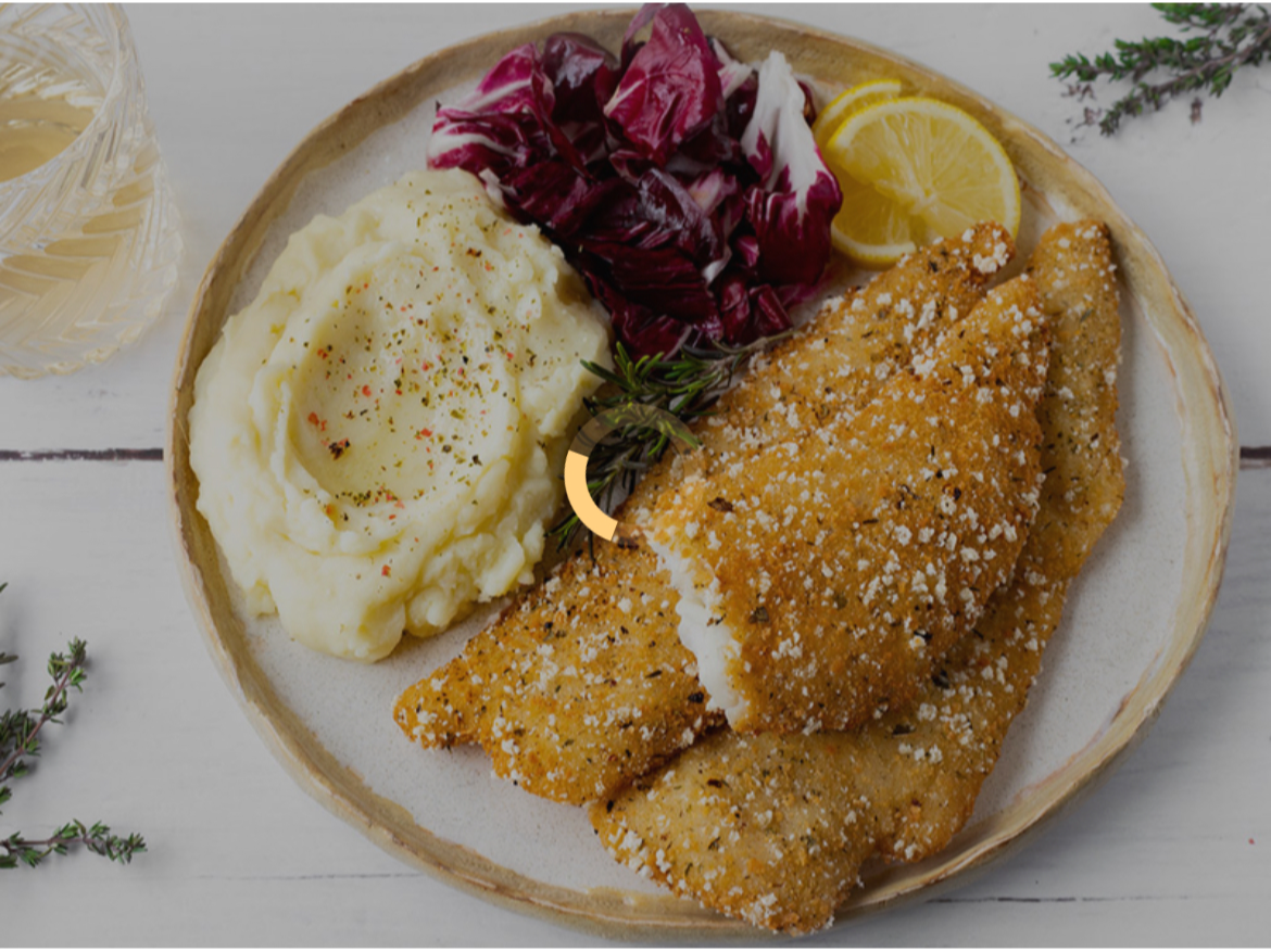 Milanesa merluza a la finas hierbas