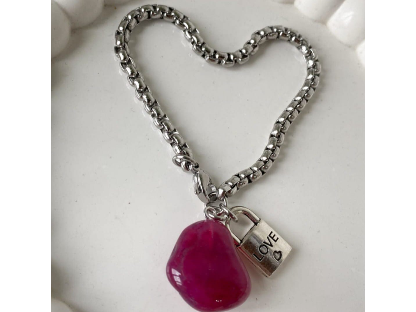 Pulsera Agata Fucsia