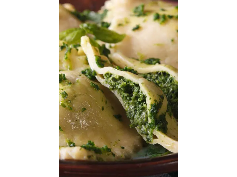 Ravioles pollo y espinaca