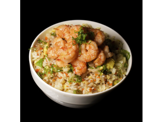 Arroz salteado al wok con langostinos
