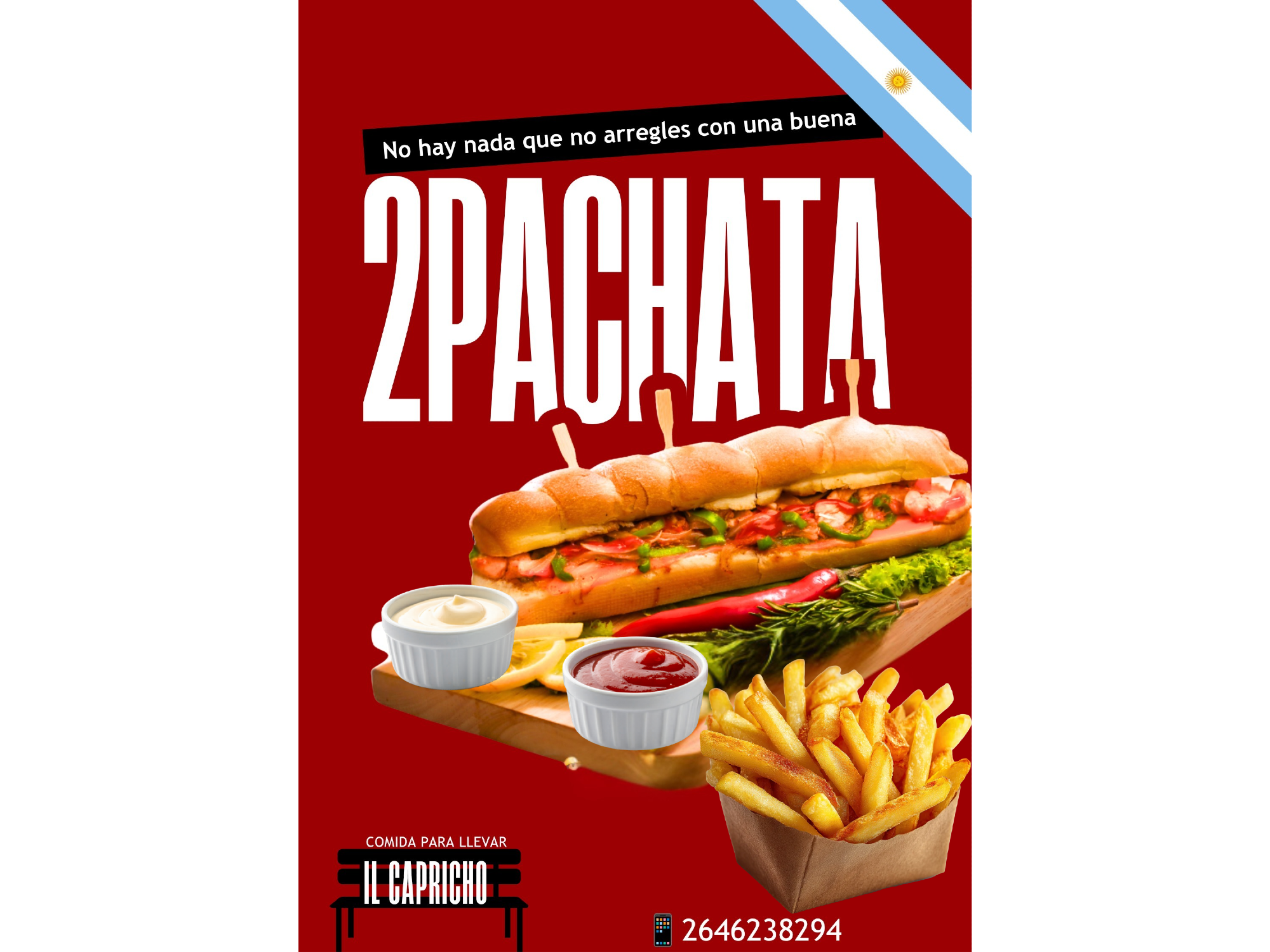 2 PACHATAS + FRITAS + DIPS 🍟🚀