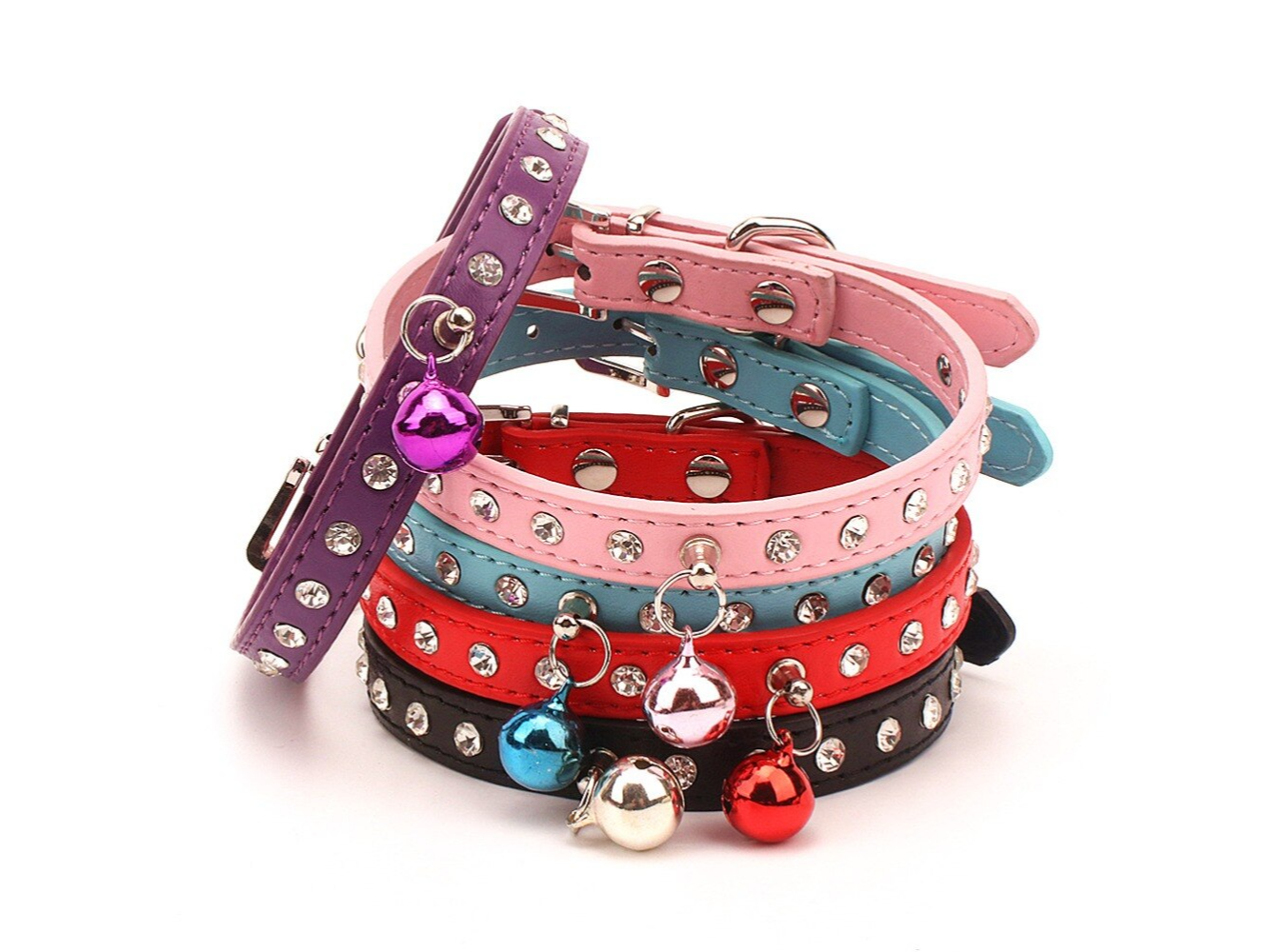 Collar Fashion con Brillos y Cascabel