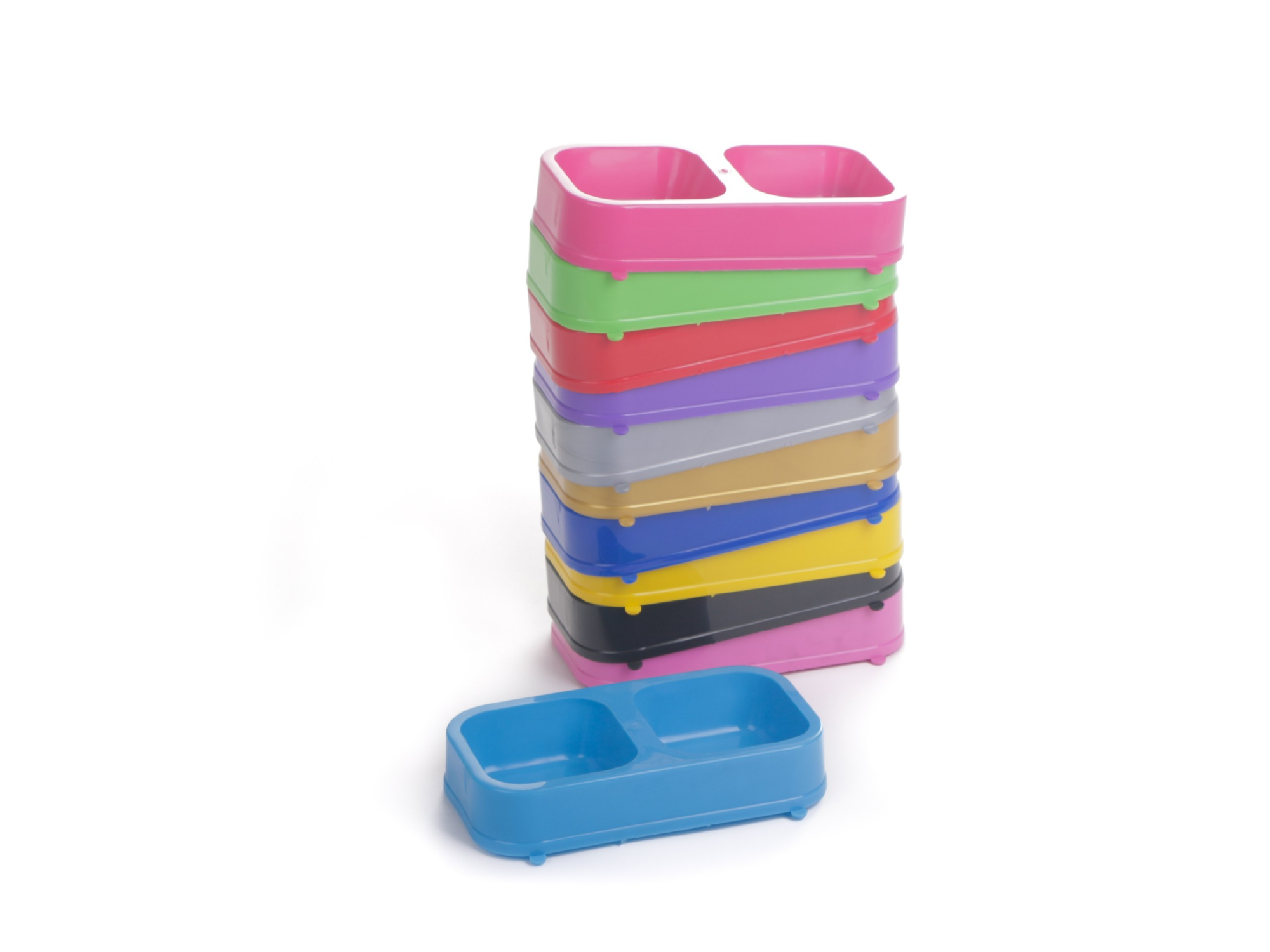 Comedero Plastico Doble Rectangular