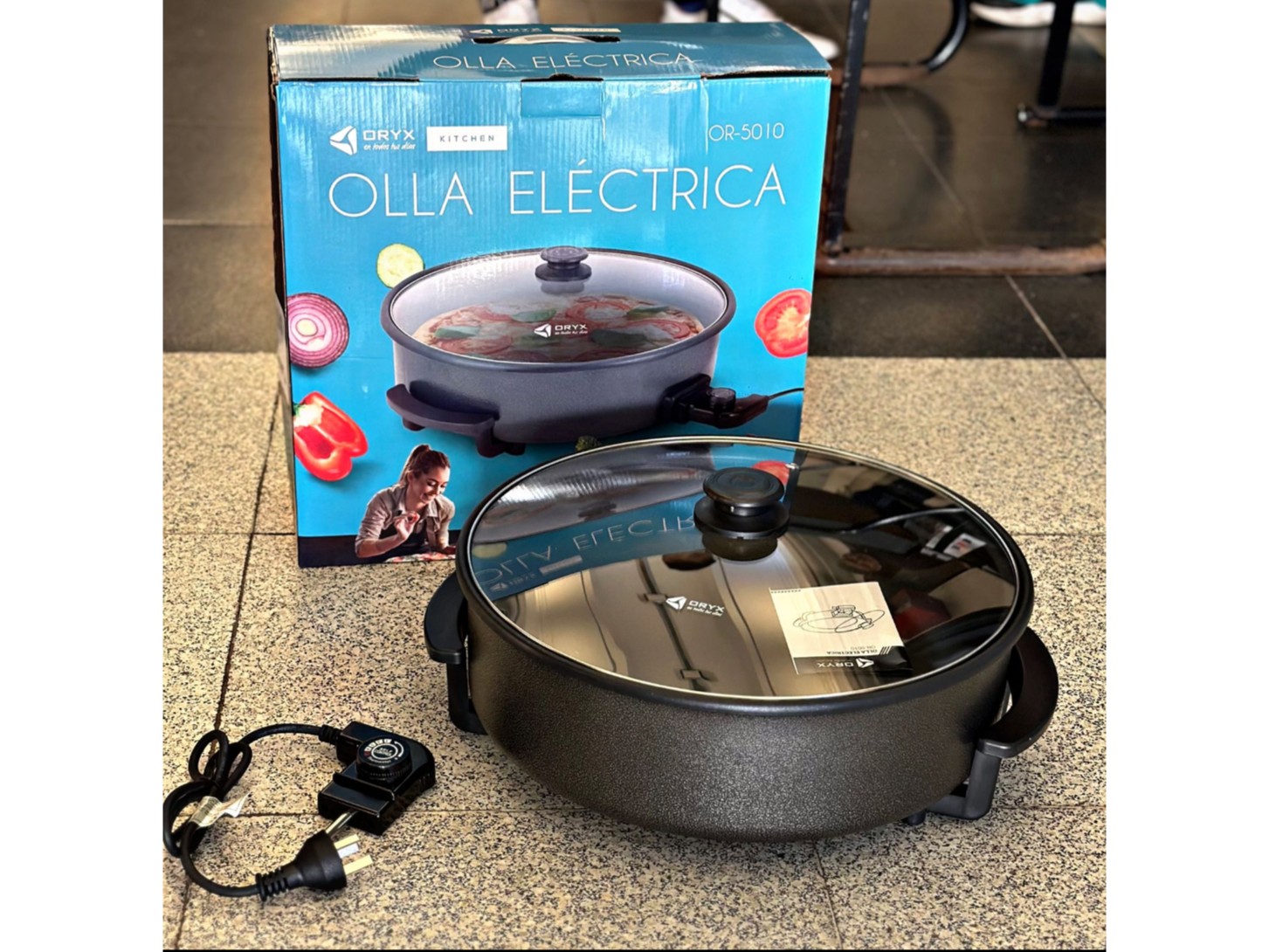 🔥💥 *OLLA ELÉCTRICA ORYX ANTHIADERENTE REDONDA (GRANDE)* 🌟💥 de BENNY LANE SHOPS