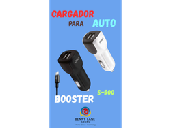 CARGADOR 12V BOOSTER MOD S-500 –2 USB + CABLE TIPO C
