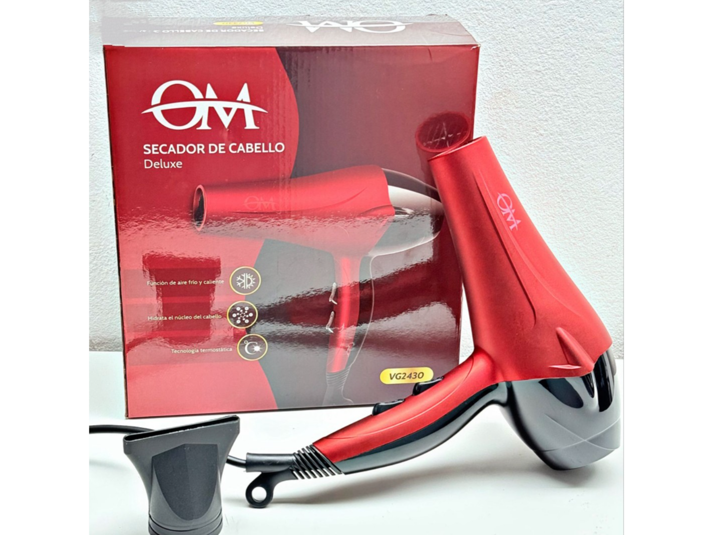SECADOR DE PELO OM CON 2000W DE POTENCIA