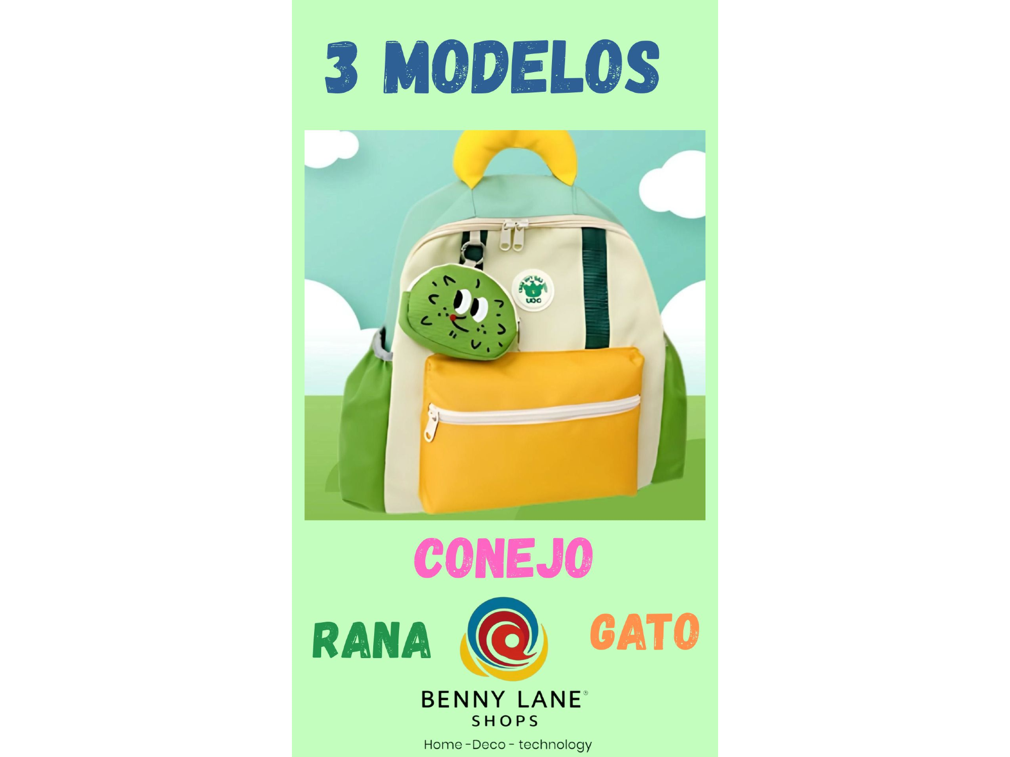 MOCHILA INFANTIL PEQUEÑA MODELO "RANA"