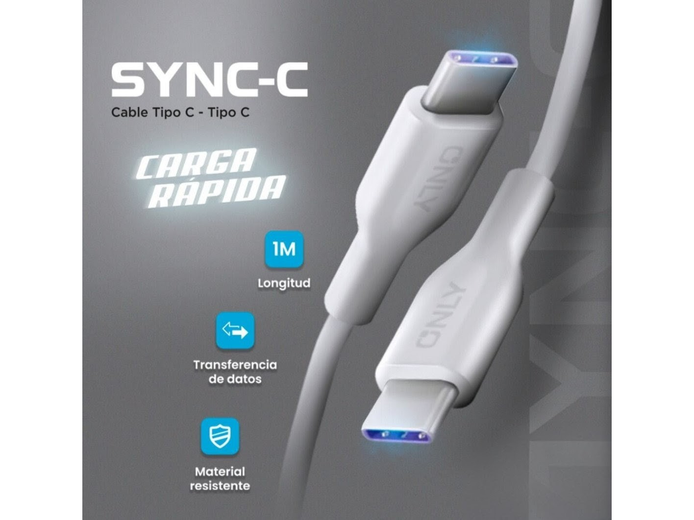 CABLE TIPO C a C de CARGA RÁPIDA