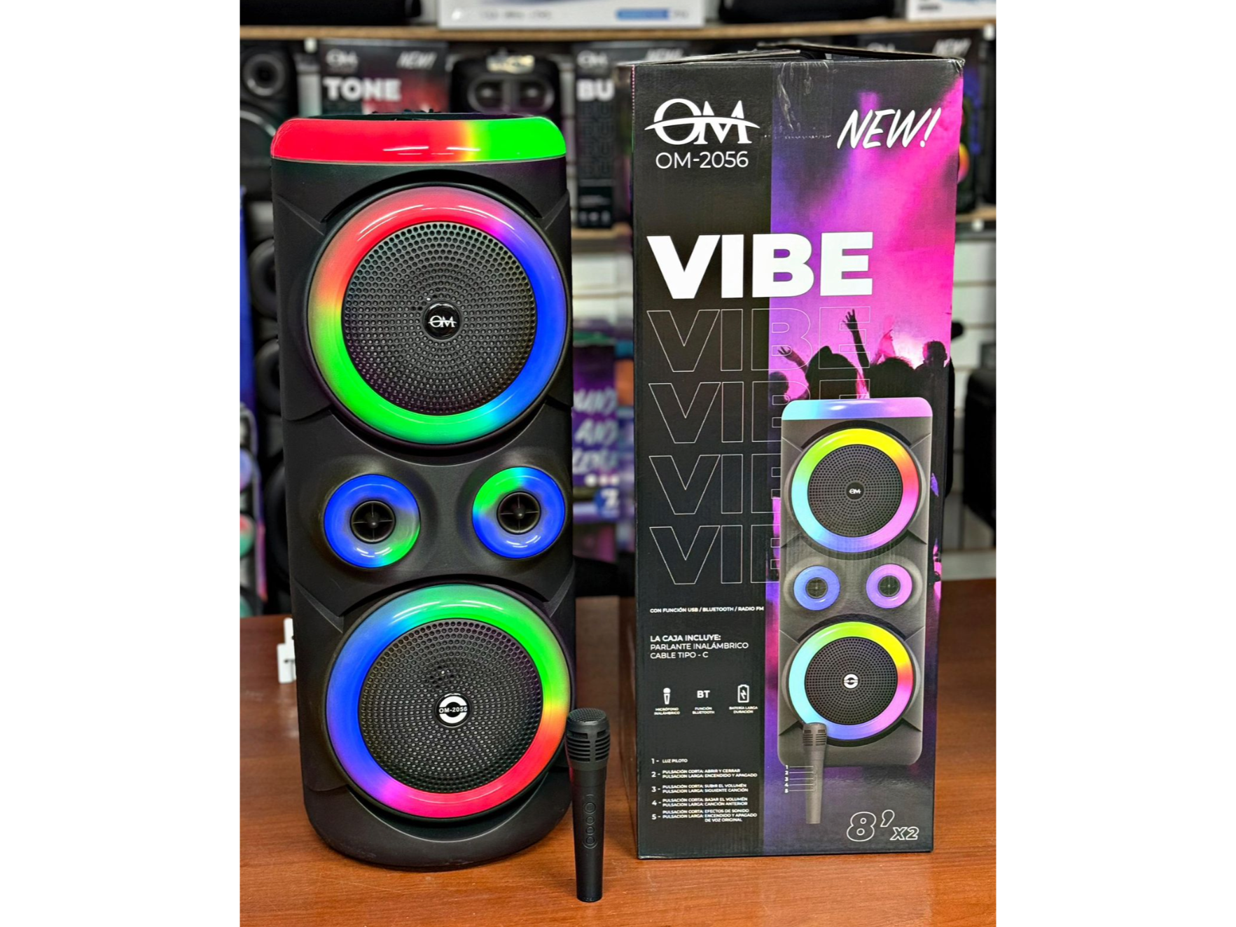 PARLANTE TORRE  VIBE  "OM"  8x2 PULGADAS