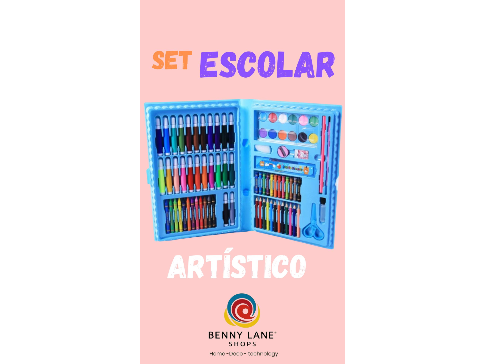 VALIJA ESTUCHE ARTÍSTICA 86 PIEZAS