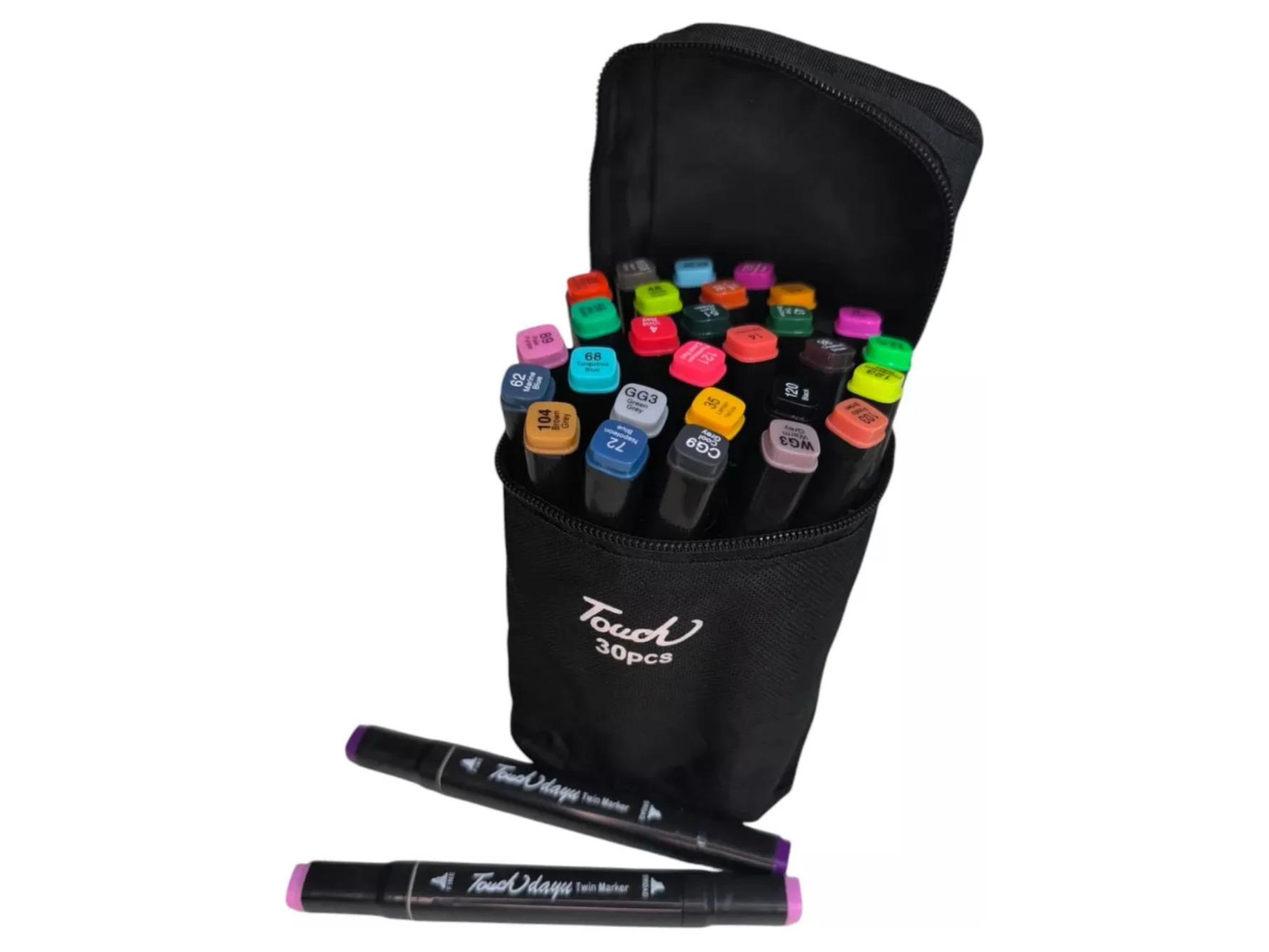 MARCADORES DOBLE PUNTA con ESTUCHE x30u