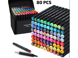 MARCADORES DOBLE PUNTA C/ESTUCHE X80 PCS