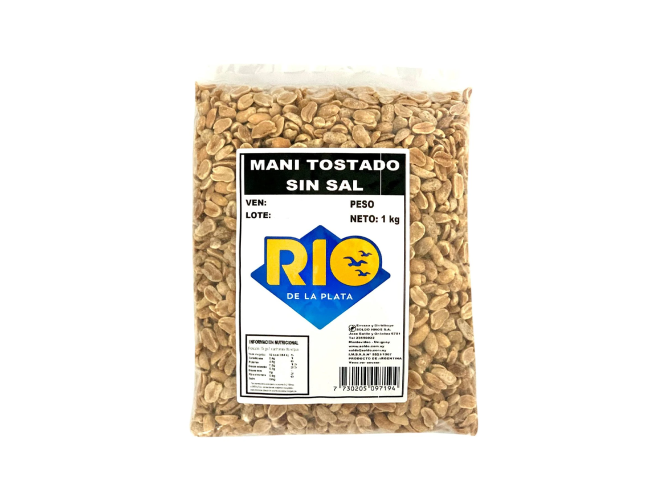 Mani Pelado Tostado sin sal 1kg