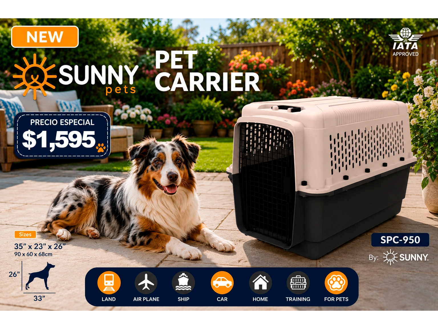 TRASPORTADORA ECO PET CARRIER (90X60X68)