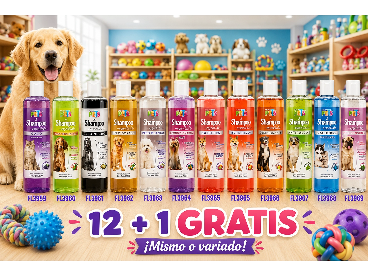 SHAMPOO ESSENTIALS COMPRA 12 PIEZAS + 1 GRATIS