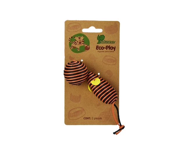 JUGUETE BOLA Y RATON ECOPLAY 2 PZS